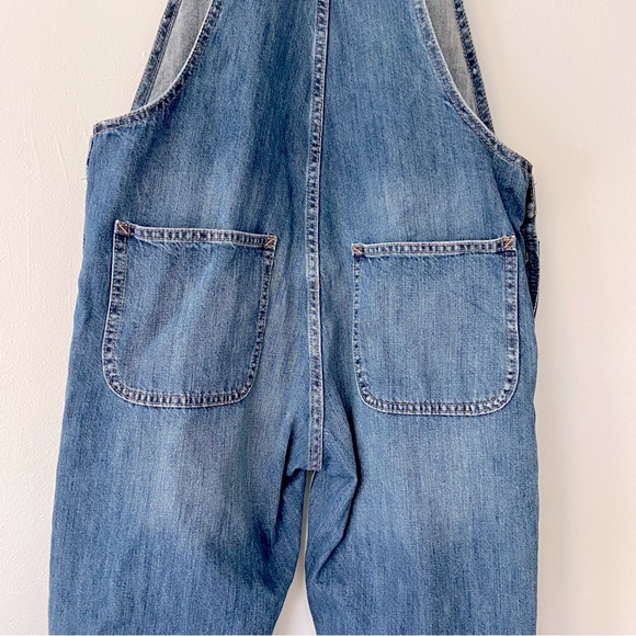 GAP Relaxed Ankle Denim Overalls Medium Indigo - Picture 8 of 16